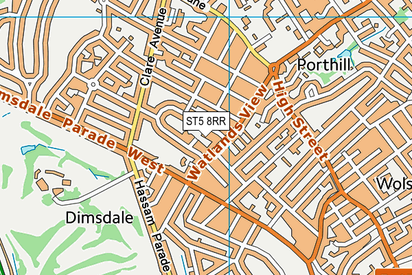 ST5 8RR map - OS VectorMap District (Ordnance Survey)