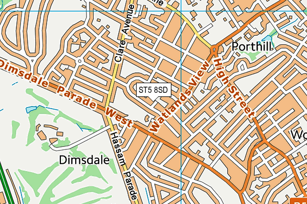ST5 8SD map - OS VectorMap District (Ordnance Survey)