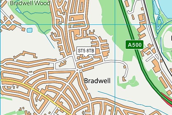 ST5 8TB map - OS VectorMap District (Ordnance Survey)