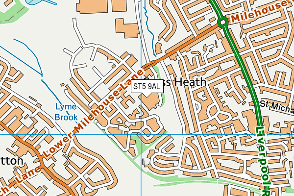 ST5 9AL map - OS VectorMap District (Ordnance Survey)