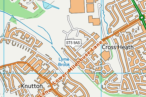 ST5 9AS map - OS VectorMap District (Ordnance Survey)