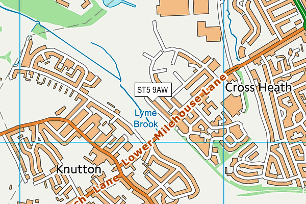 ST5 9AW map - OS VectorMap District (Ordnance Survey)