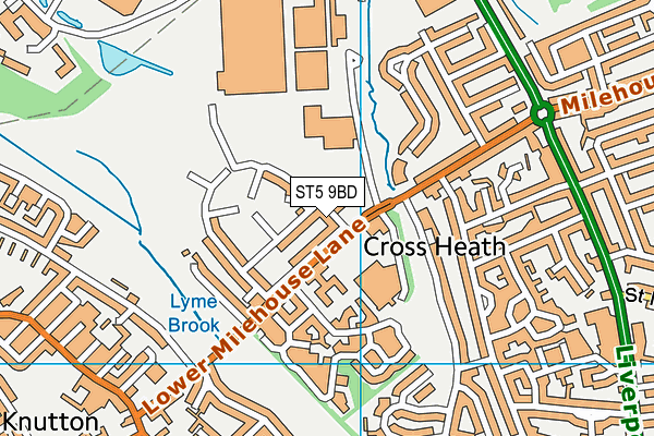 ST5 9BD map - OS VectorMap District (Ordnance Survey)