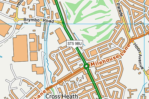 ST5 9BU map - OS VectorMap District (Ordnance Survey)