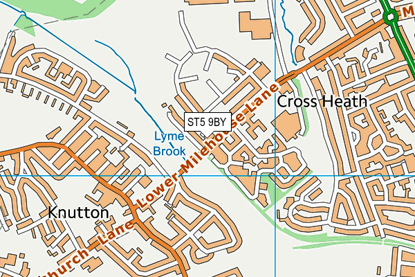 ST5 9BY map - OS VectorMap District (Ordnance Survey)