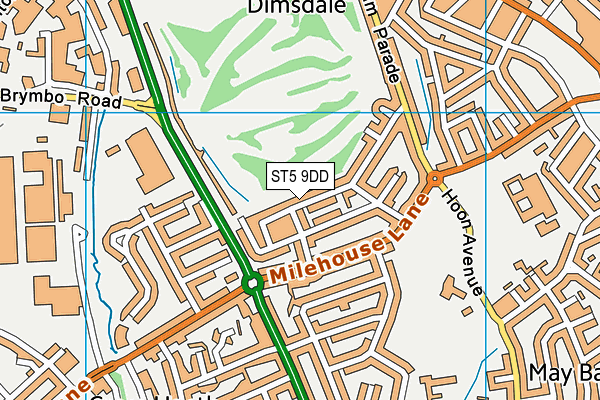 ST5 9DD map - OS VectorMap District (Ordnance Survey)
