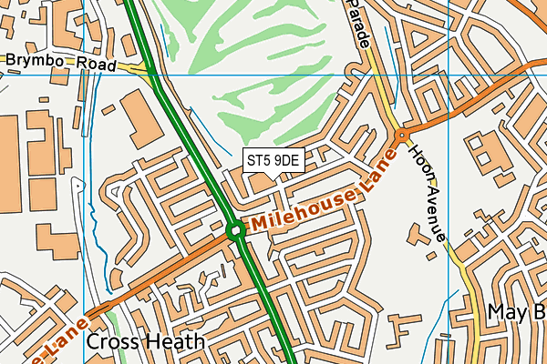 ST5 9DE map - OS VectorMap District (Ordnance Survey)