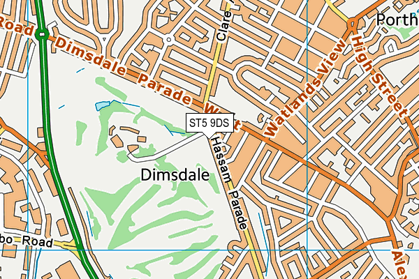 ST5 9DS map - OS VectorMap District (Ordnance Survey)