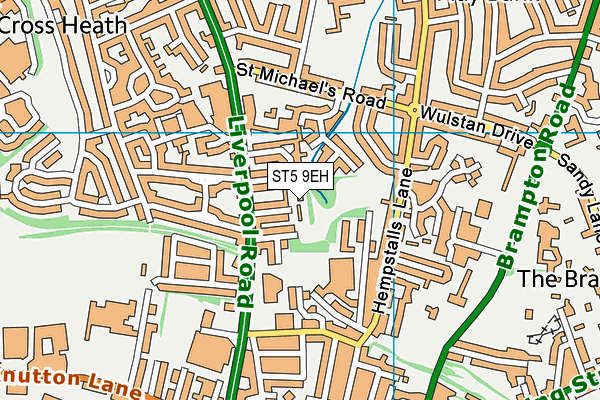 ST5 9EH map - OS VectorMap District (Ordnance Survey)
