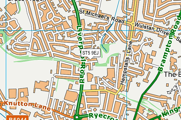 ST5 9EJ map - OS VectorMap District (Ordnance Survey)