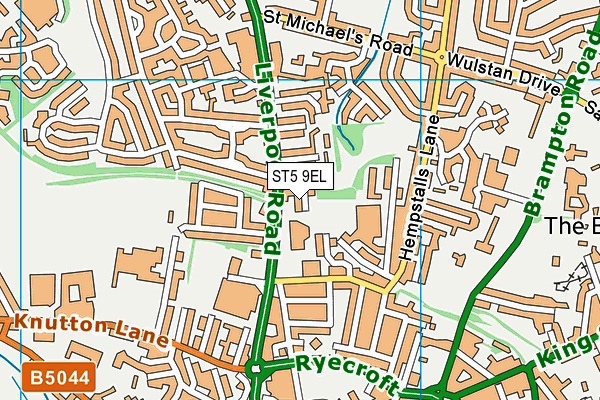 ST5 9EL map - OS VectorMap District (Ordnance Survey)