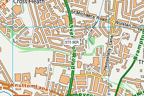 ST5 9ER map - OS VectorMap District (Ordnance Survey)