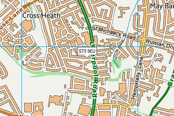ST5 9EU map - OS VectorMap District (Ordnance Survey)