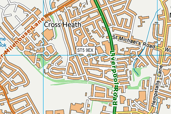 ST5 9EX map - OS VectorMap District (Ordnance Survey)