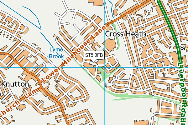 ST5 9FB map - OS VectorMap District (Ordnance Survey)