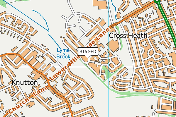 ST5 9FD map - OS VectorMap District (Ordnance Survey)