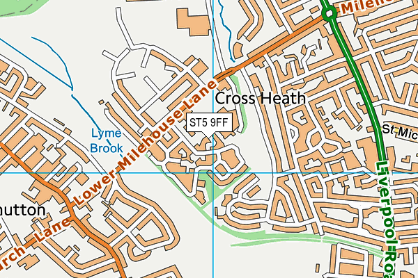 ST5 9FF map - OS VectorMap District (Ordnance Survey)