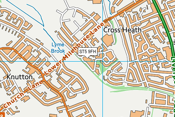 ST5 9FH map - OS VectorMap District (Ordnance Survey)