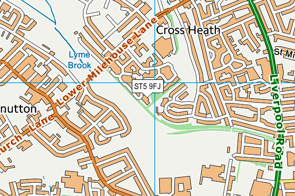 ST5 9FJ map - OS VectorMap District (Ordnance Survey)