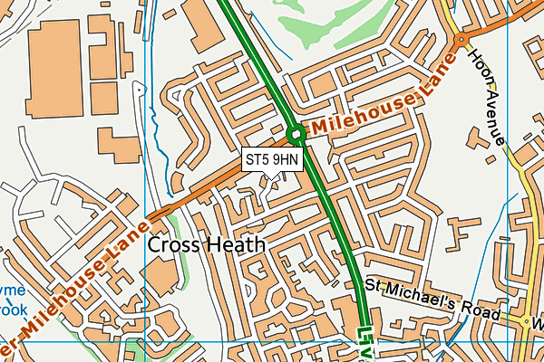 ST5 9HN map - OS VectorMap District (Ordnance Survey)