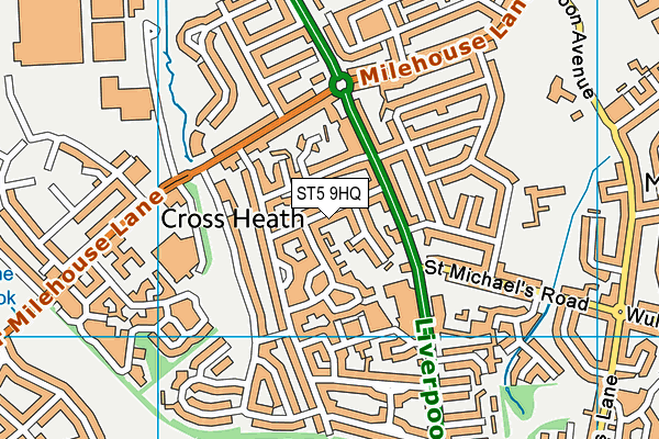 ST5 9HQ map - OS VectorMap District (Ordnance Survey)