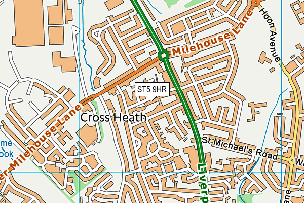 ST5 9HR map - OS VectorMap District (Ordnance Survey)