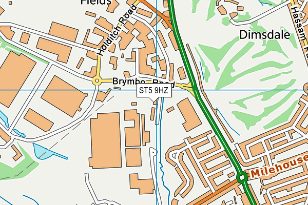 ST5 9HZ map - OS VectorMap District (Ordnance Survey)