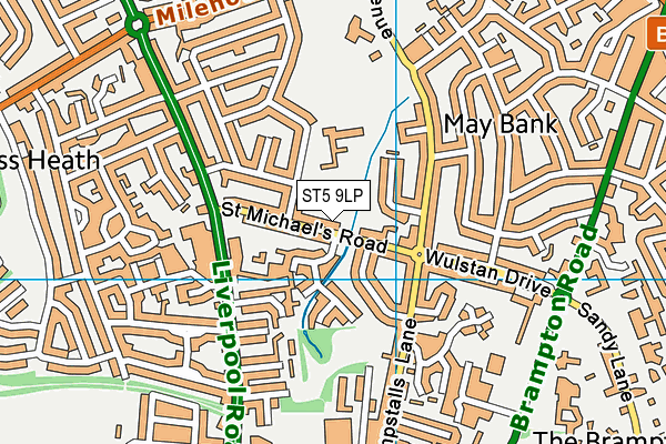 ST5 9LP map - OS VectorMap District (Ordnance Survey)