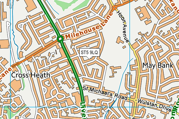 ST5 9LQ map - OS VectorMap District (Ordnance Survey)