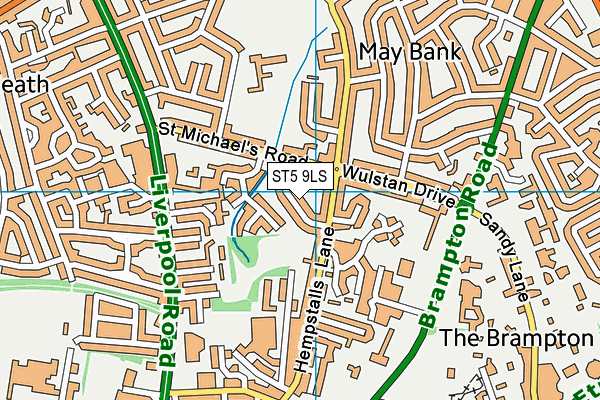 ST5 9LS map - OS VectorMap District (Ordnance Survey)