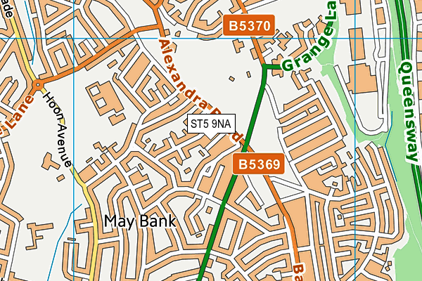 ST5 9NA map - OS VectorMap District (Ordnance Survey)