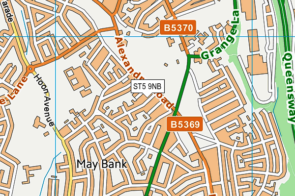 ST5 9NB map - OS VectorMap District (Ordnance Survey)