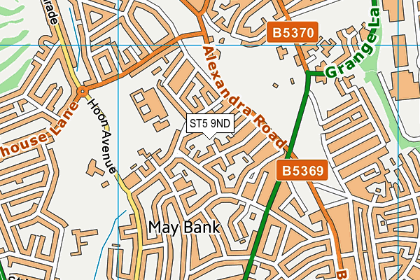 ST5 9ND map - OS VectorMap District (Ordnance Survey)