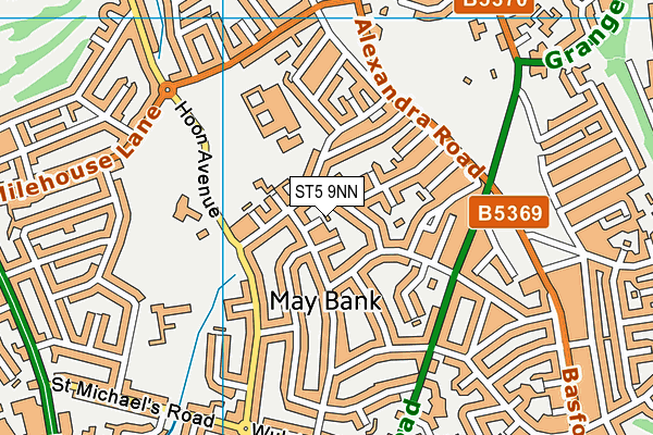 ST5 9NN map - OS VectorMap District (Ordnance Survey)