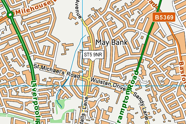 ST5 9NR map - OS VectorMap District (Ordnance Survey)