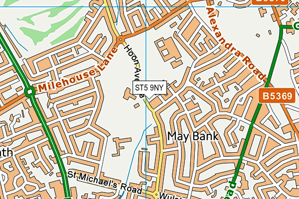 Merryfields School map (ST5 9NY) - OS VectorMap District (Ordnance Survey)