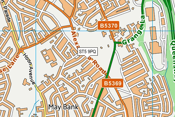 ST5 9PQ map - OS VectorMap District (Ordnance Survey)