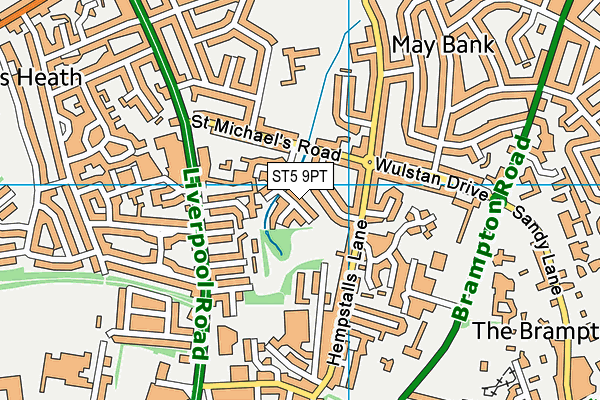 ST5 9PT map - OS VectorMap District (Ordnance Survey)