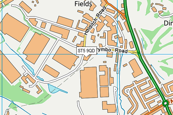 ST5 9QD map - OS VectorMap District (Ordnance Survey)