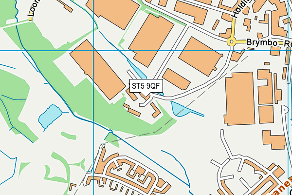 ST5 9QF map - OS VectorMap District (Ordnance Survey)