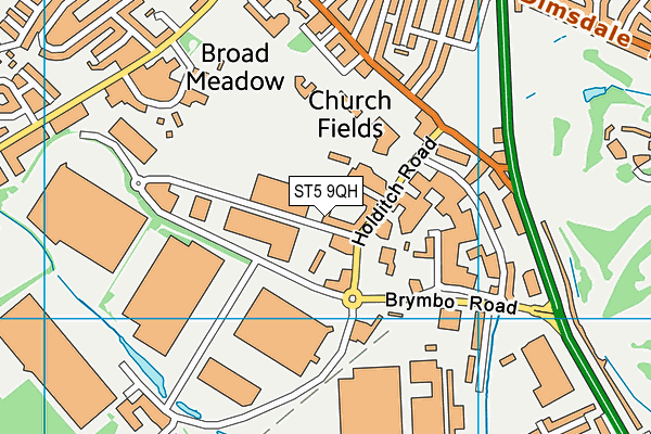 ST5 9QH map - OS VectorMap District (Ordnance Survey)