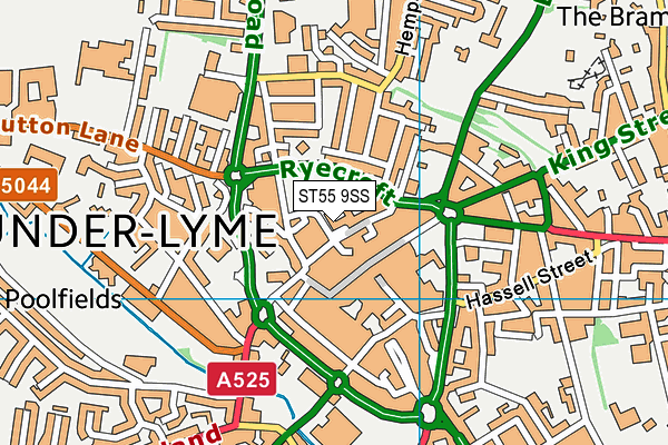 ST55 9SS map - OS VectorMap District (Ordnance Survey)