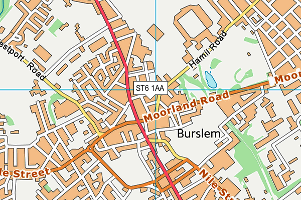 ST6 1AA map - OS VectorMap District (Ordnance Survey)