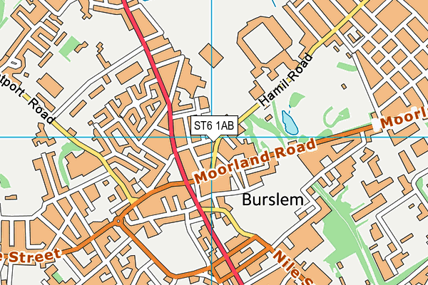 ST6 1AB map - OS VectorMap District (Ordnance Survey)