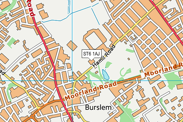 ST6 1AJ map - OS VectorMap District (Ordnance Survey)