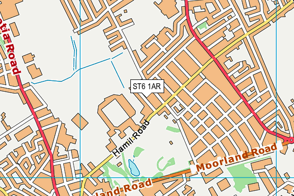ST6 1AR map - OS VectorMap District (Ordnance Survey)