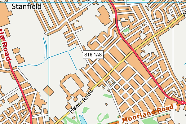 ST6 1AS map - OS VectorMap District (Ordnance Survey)