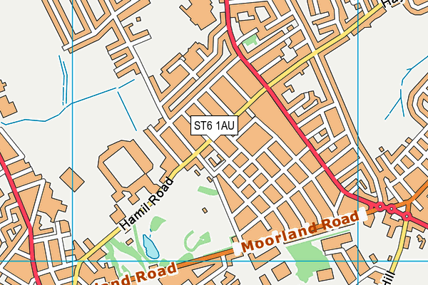 ST6 1AU map - OS VectorMap District (Ordnance Survey)