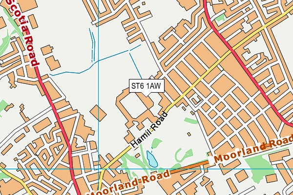 ST6 1AW map - OS VectorMap District (Ordnance Survey)
