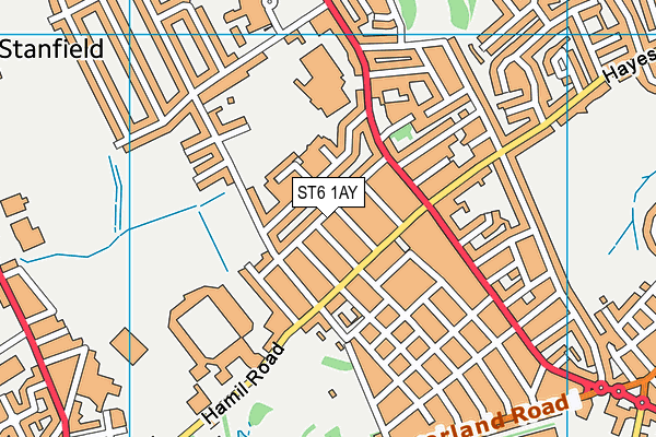 ST6 1AY map - OS VectorMap District (Ordnance Survey)